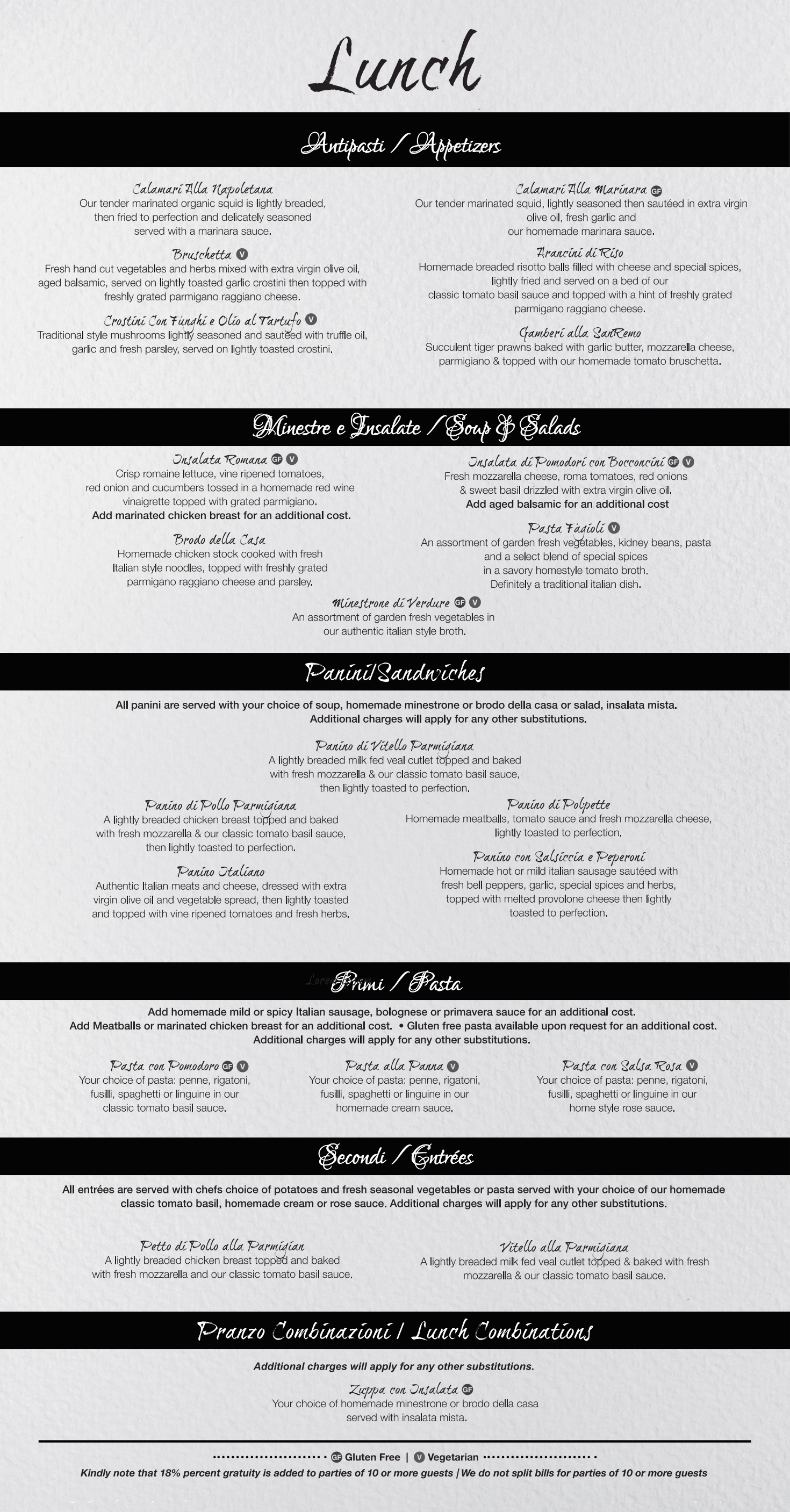 lunch menu